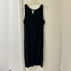 White & Warren black tank midi dress size M